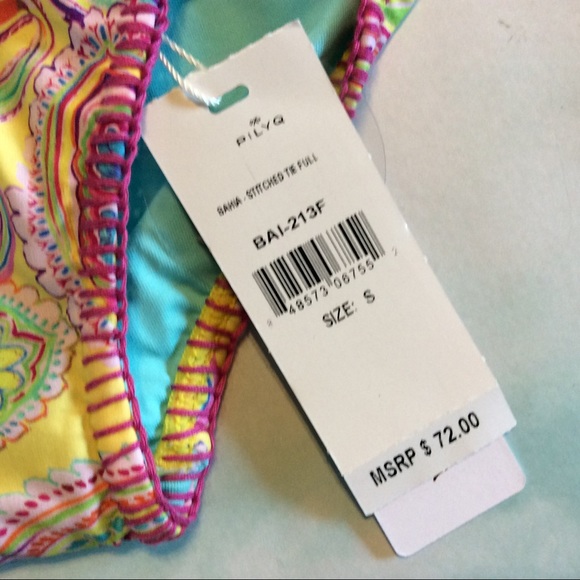New PilyQ Bahia Stitched Tie Side Bikini Bottom - Picture 4 of 5